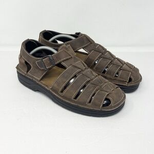 Naot Julius Mens Fisherman Sandals Brown Leather EU 45 US 11.5 - 12 Closed Toe